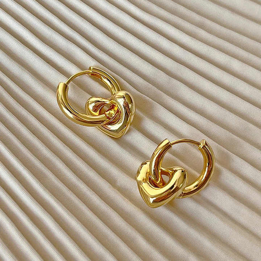 Chunky Heart Pendant Earrings
